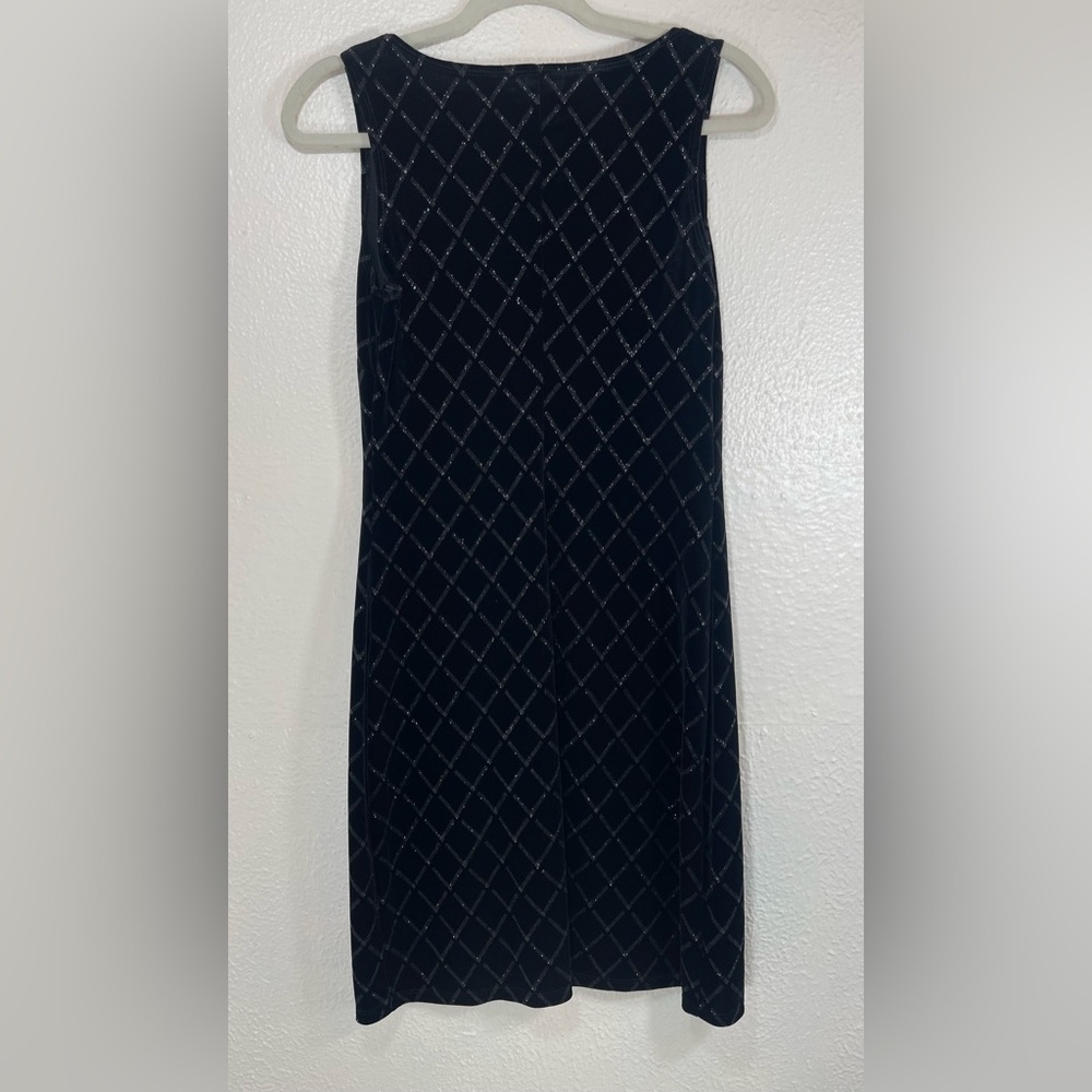 Vintage Sparkly Glitter Glam Black Sleeveless Mini Dress Date Night Whimsigoth - Picture 7 of 9